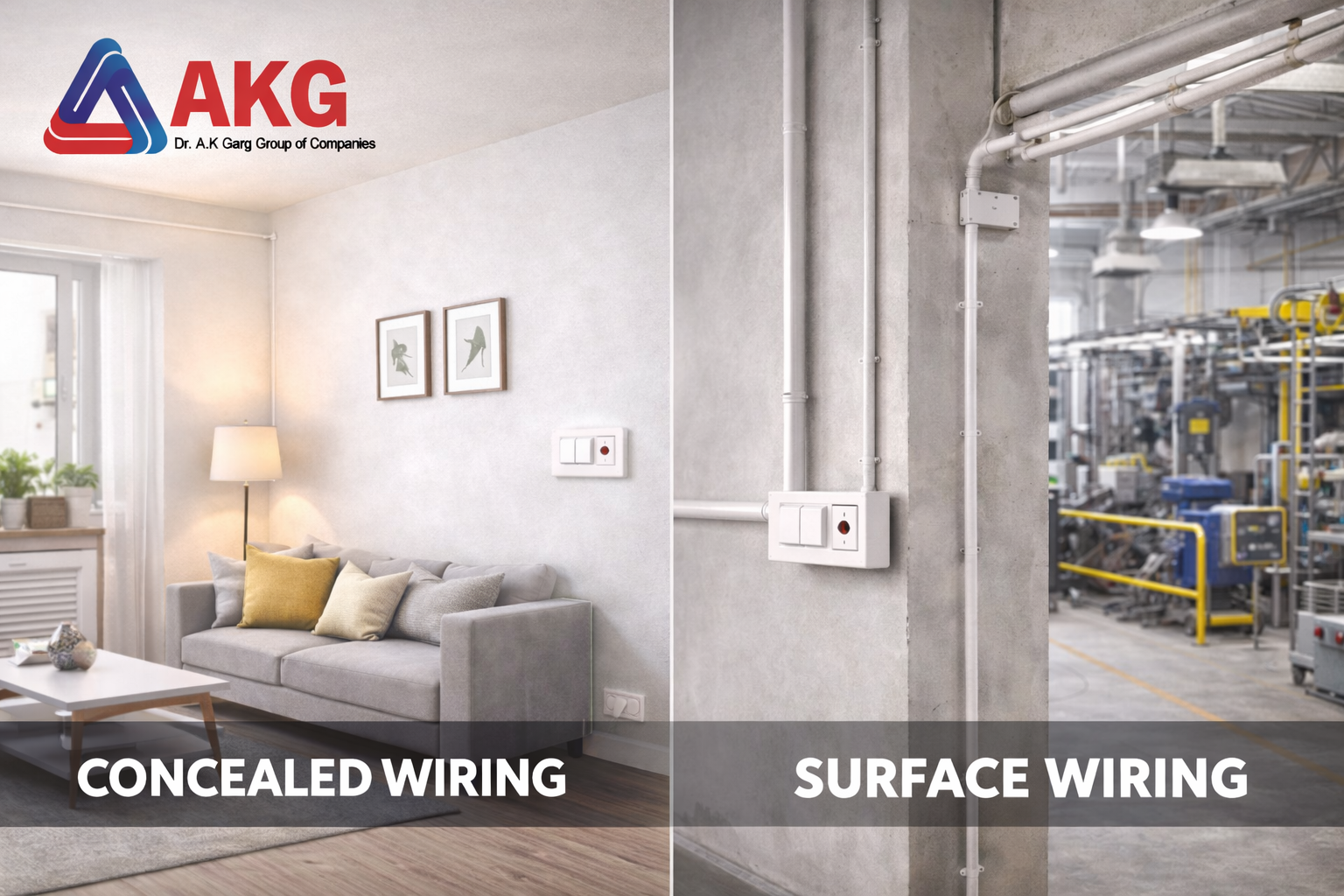 Difference Between Surface Conduit Wiring and Concealed Conduit Wiring